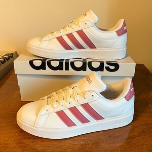 adidas White and Pink Women's Sneakers
